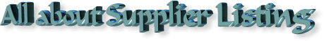 All about Supplier Listing